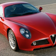 Mask, red hot, Alfa Romeo 8C