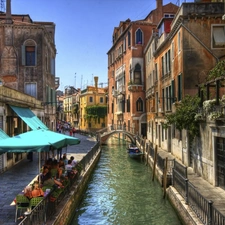 Italy, canal, apartment house, Venice