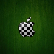 green ones, Checkered, Apple, background