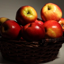apples, basket, robust