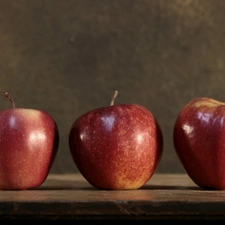 Table, Red, apples, Three