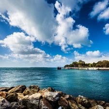 sea, clouds, Australia, White