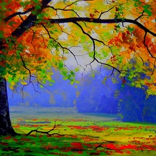 autumn, trees, Leaf