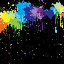 Colored, Black, background, blots