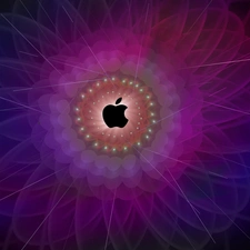 background, Fraktal, logo, purple, Apple