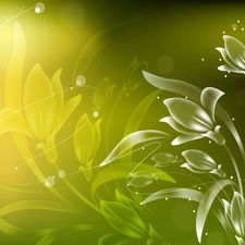 Flowers, green ones, background