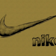 logo, Brown, background, Nike