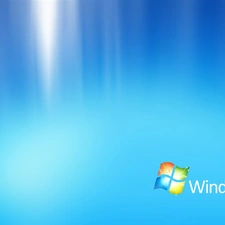 logo, Windows 7, The luminous, background, Blue