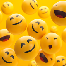 Yellow, background, Smilies, Laugh, smiling