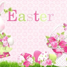 Easter, eggs, basket, color