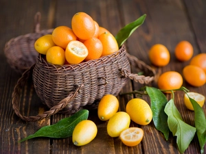 Kumkwaty, leaves, boarding, basket