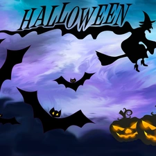 halloween, pumpkin, graphics, bats