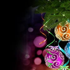 Christmas, color, baubles, decor