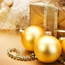 baubles, Present, Golden