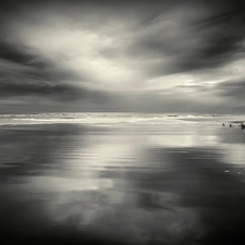 Clouds, sea, Beaches, Sky