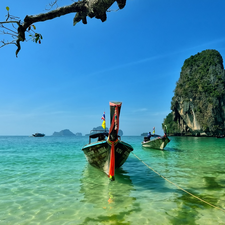 Thailand, Reilly, Boats, rocks, peninsula, Beaches, sea