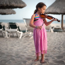 Beaches, girl, violin