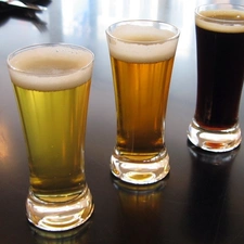 beer, Three, glasses