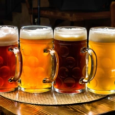 Table, Mugs, Beer, Tray