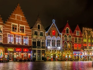 Town, Bruges, Belgium, Night