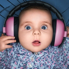 Big, Eyes, HEADPHONES, face, Kid