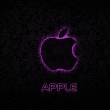 Black, background, outline, Apple, Violet