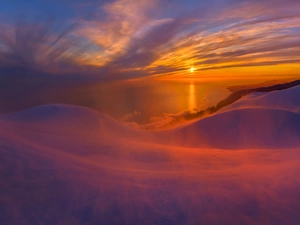 Black Sea, Georgia, Blizzard, winter, Great Sunsets, Coast of Abkhazia