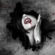 Women, lips, blood, face