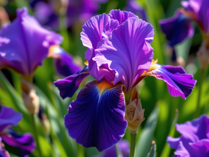 Violet, iris, rapprochement, bloom