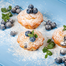 castor sugar, Muffins, blueberries