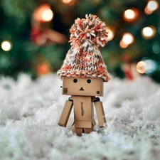 Danbo, lights, blur, winter