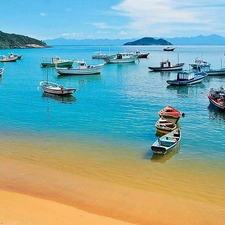 Boats, Mountains, Beaches, Yachts, sea