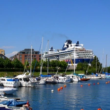 sea, motorboat, boats, Gulf