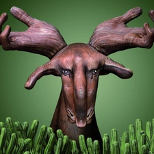 Bodypainting, moose, hands