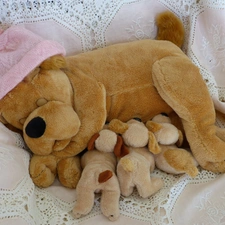 Bonnet, puppies, Pink