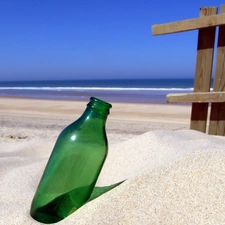 Bottle, Beaches, Sand