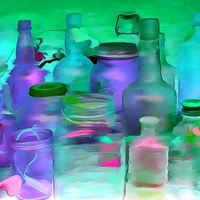 graphics, 3D, Bottles, Vectorial