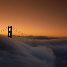 clouds, bridge