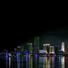 Floryda, light, bridge, Miami