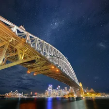 Sydney, Gulf, bridge, night