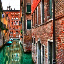 buildings, Venice, canal