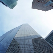 buildings, Sky, glass