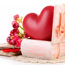 composition, flowers, casket, Heart, Valentine