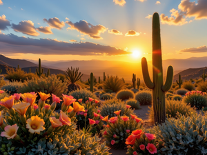 Plants, Great Sunsets, Cactus, Flowers, Desert
