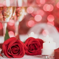 candle, Champagne, Valentine