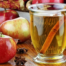 tea, cinnamon, carambola, apples