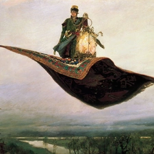carpet, a man, copy, flying, picture