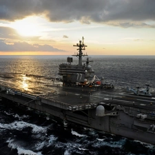 Great Sunsets, aircraft carrier, USS George H. W. Bush