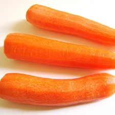 carrots, Three, peeled