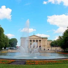 centre, fountain, Pozna?